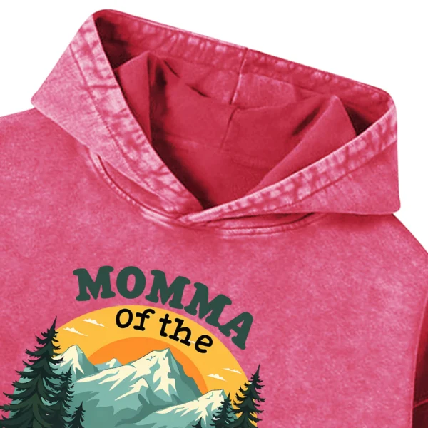 Momma Of The Happy Camper Washed Pullover Hoodie Gift For Friends