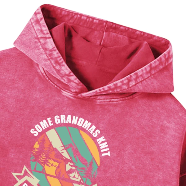 Some Grandmas Knit Real Grandmas Go Camping Washed Pullover Hoodie Gift For Friends