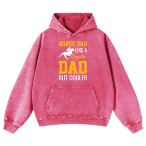 Horse Dad Like A Regular Dad But Cooler Washed Pullover Hoodie Gift For Friends