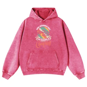 Some Grandmas Knit Real Grandmas Go Camping Washed Pullover Hoodie Gift For Friends