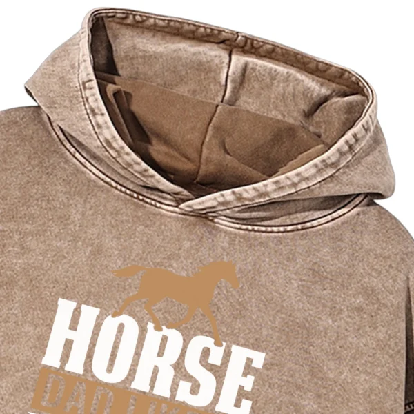 Horse Dad Like A Regular Dad But Cooler Vintage Washed Pullover Hoodie Gift For Friends