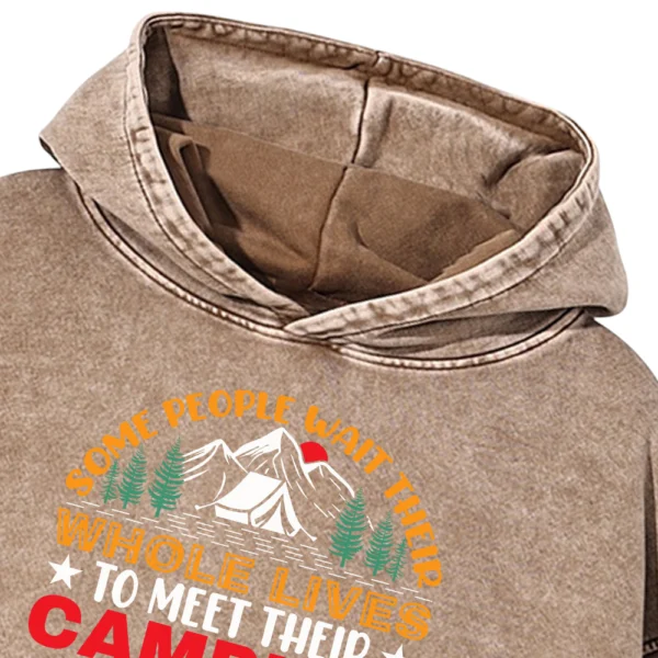 Some People Wait Their Whole Lives To Meet Their Camping Washed Pullover Hoodie Gift For Friends