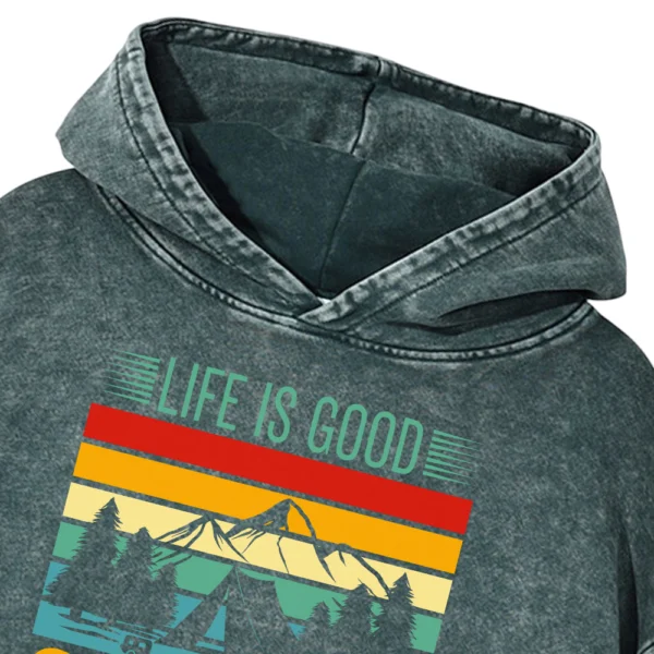 Life Is Good Camping Washed Pullover Hoodie Gift For Friends
