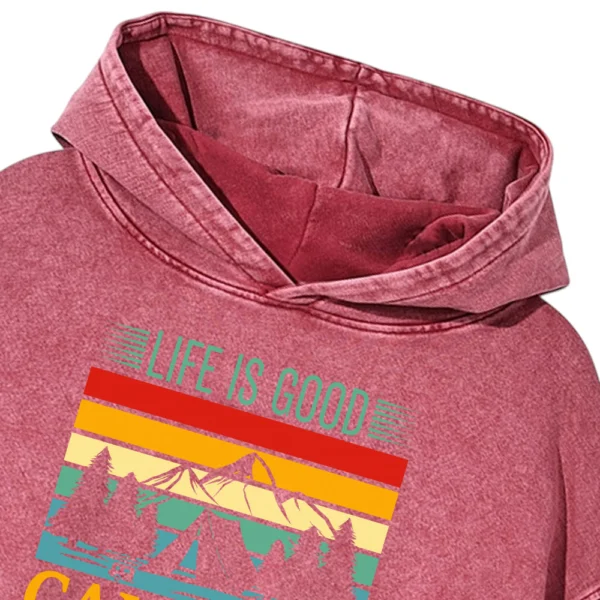 Life Is Good Camping Washed Pullover Hoodie Gift For Friends