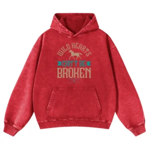 Wild Hearts Can't Be Broken Washed Pullover Hoodie Gift For Friends