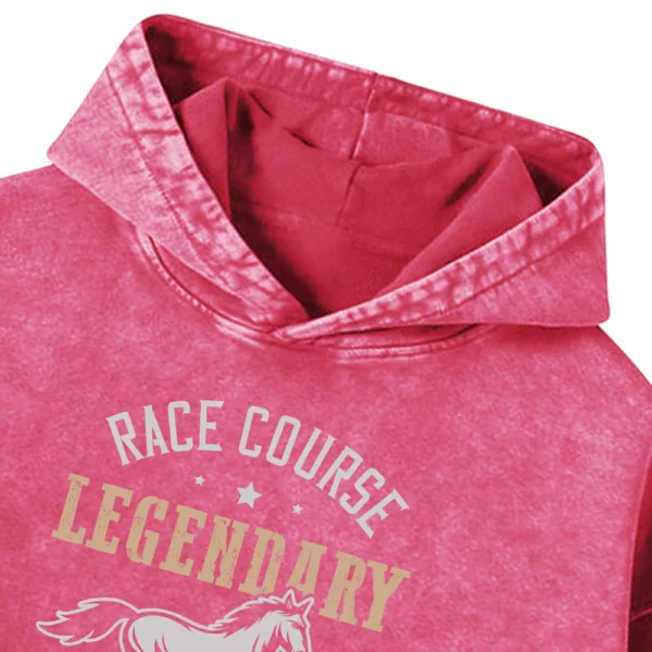 Race Course Legendary Horse Racing Club Washed Pullover Hoodie Gift For Friends