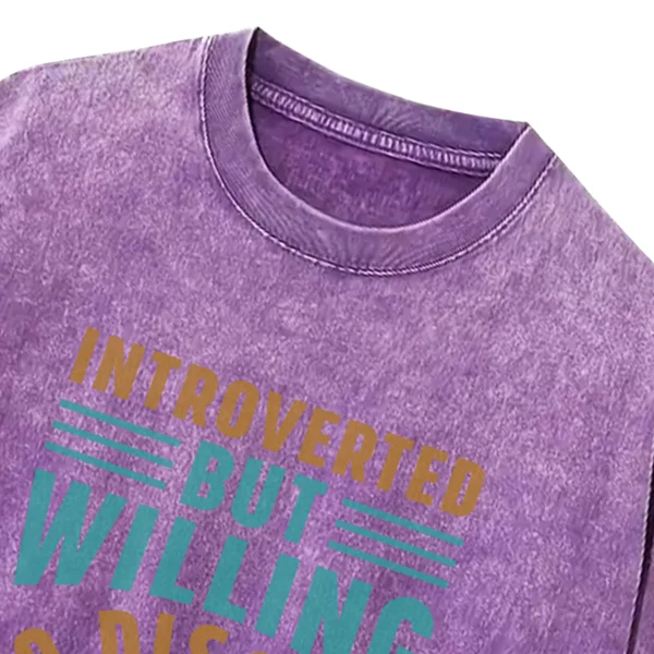 Introverted But Willing To Discuss Horses Washed Tshirts Gift For Friends