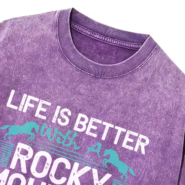 Like Is Better With A Rocky Mountain Horse Washed Tshirts Gift For Friends