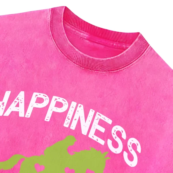 Happiness Is A Mini Horse Washed Tshirts Gift For Friends