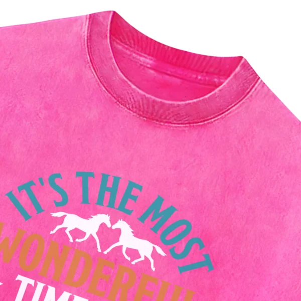 It’s The Most Wonderful Time For Horse Riding Washed Tshirts Gift For Friends