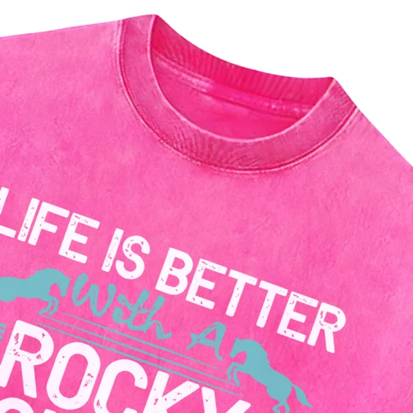Like Is Better With A Rocky Mountain Horse Washed Tshirts Gift For Friends