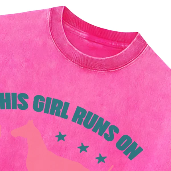 This Girl Runs On Jesus And Horses Washed Tshirts Gift For Friends