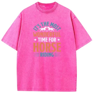 It’s The Most Wonderful Time For Horse Riding Washed Tshirts Gift For Friends