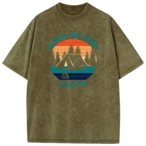 Lets Go For Camping Washed Tshirts Gift For Friends