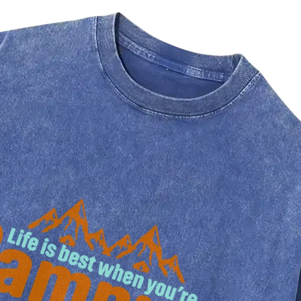 Life Is Best When You’re Camping Washed Tshirts Gift For Friends