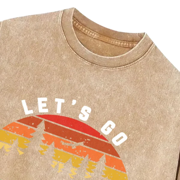 Let's Go Camping Washed Tshirts Gift For Friends