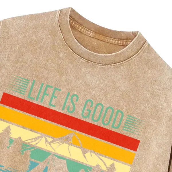 Life Is Good Camping Washed Tshirts Gift For Friends