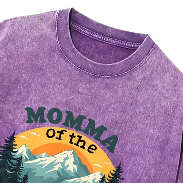 Momma Of The Happy Camper Washed Tshirts Gift For Friends