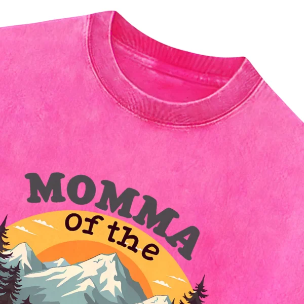 Momma Of The Happy Camper Washed Tshirts Gift For Friends