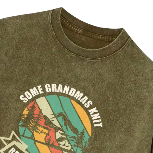 Some Grandmas Knit Real Grandmas Go Camping  Washed Tshirts Gift For Friends