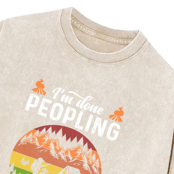 I’m Done Peopling Let's Go Camping Washed Tshirts Gift For Friends