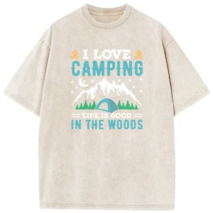I Love Camping Washed Tshirts Gift For Friends