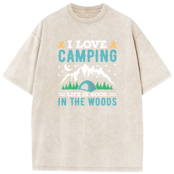 I Love Camping Washed Tshirts Gift For Friends