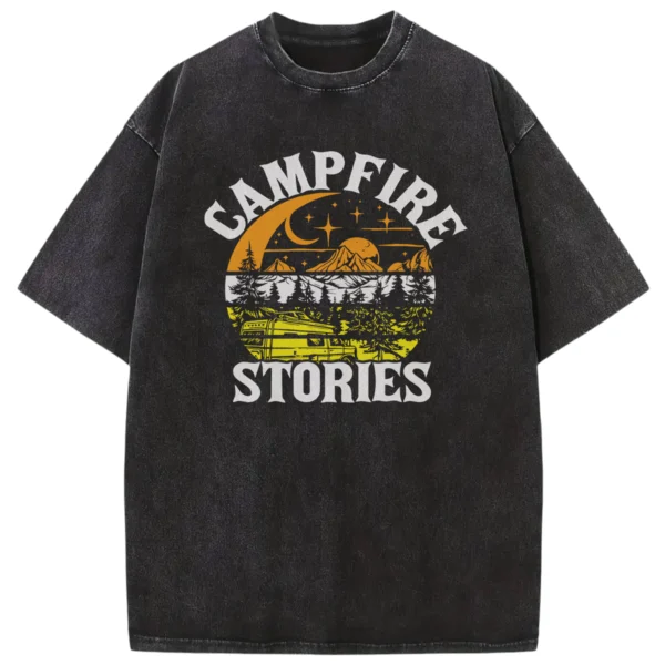 Campfire Stories Washed Tshirts Gift For Friends