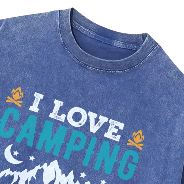 I Love Camping Washed Tshirts Gift For Friends