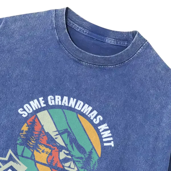 Some Grandmas Knit Real Grandmas Go Camping  Washed Tshirts Gift For Friends