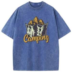 Camping Washed Tshirts Gift For Friends