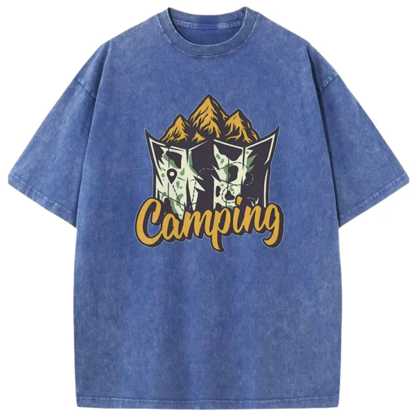 Camping Washed Tshirts Gift For Friends