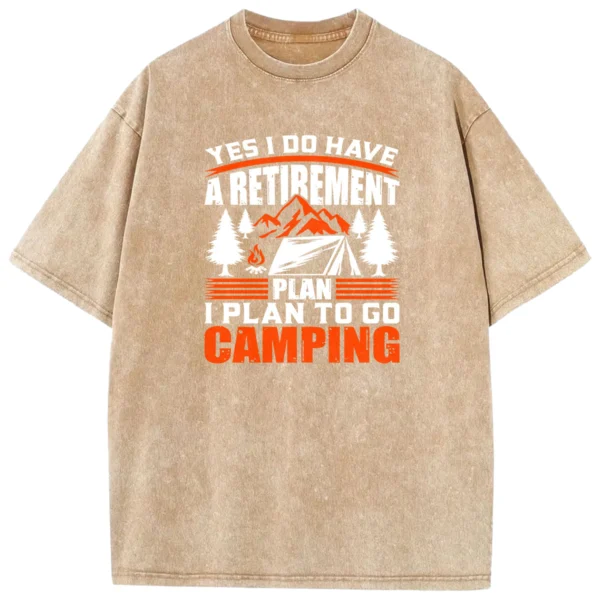 I Plan To Go Camping Washed Tshirts Gift For Friends