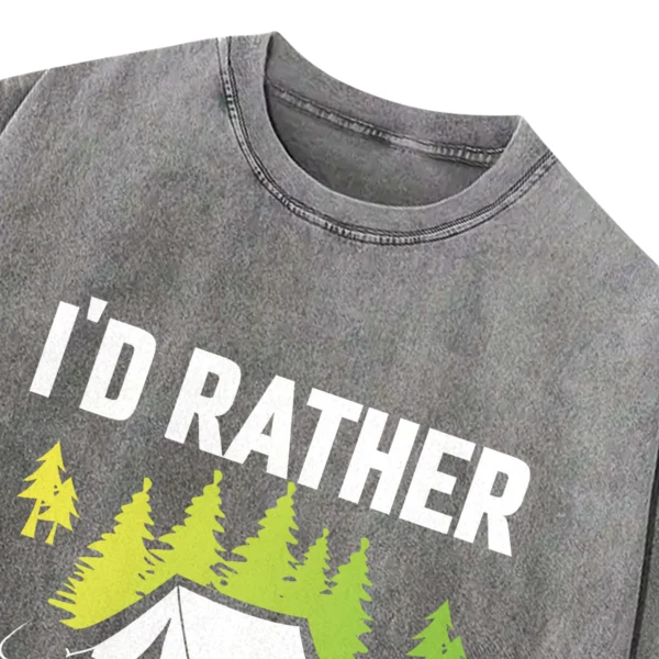 I’d Rather Be Camping Washed Tshirts Gift For Friends