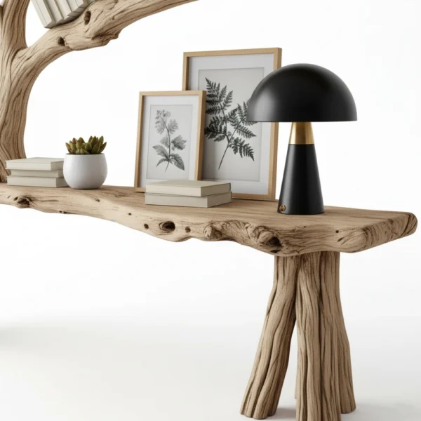 Handcrafted Console Table with Tree Branch Legs - Natural Barn & Pallet Wood