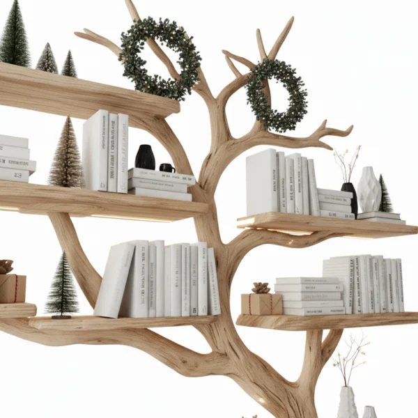 Handcrafted Tree Branch Bookshelf - Rustic Bookcase for Home Decor