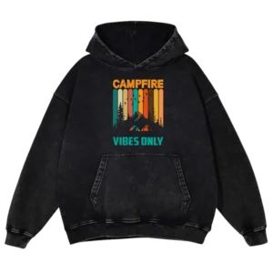 Campfire Vibes Only Washed Pullover Hoodie Gift For Friends