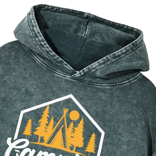 Camping Queen Washed Pullover Hoodie Gift For Friends