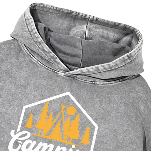 Camping Queen Washed Pullover Hoodie Gift For Friends