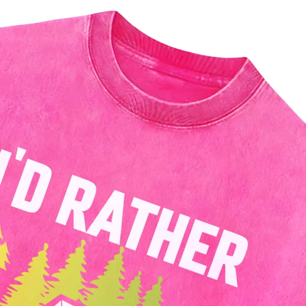 I’d Rather Be Camping Washed Tshirts Gift For Friends