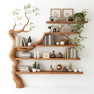 Tree Branch Bookshelf - The Essence of Handcrafting & Endless Natural Beauty