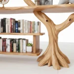 Tree-Inspired Corner Shelf - Handmade Wooden Wall Sculpture with Upcycled Materials