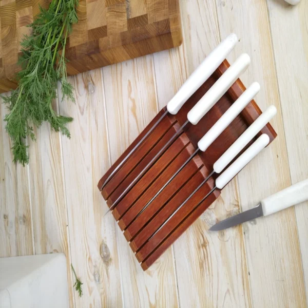 The Artisan Ash – Handcrafted In-Drawer Knife Organizer