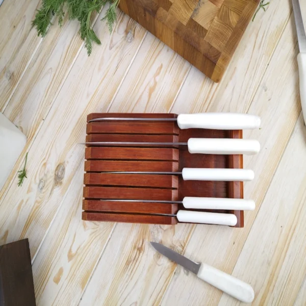 The Artisan Ash – Handcrafted In-Drawer Knife Organizer