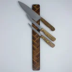 The Artisan Herringbone – Magnetic Solid Walnut & Cherry Knife Holder