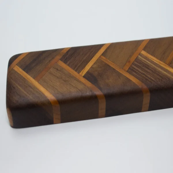 The Artisan Herringbone – Magnetic Solid Walnut & Cherry Knife Holder