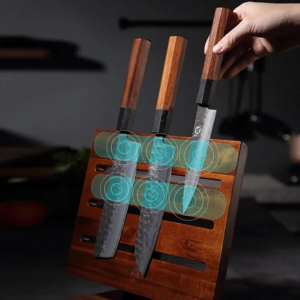 The Dual-Force Acacia – Professional Double-Sided Magnetic Knife Block