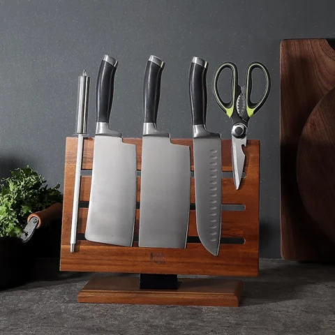 The Dual-Force Acacia – Professional Double-Sided Magnetic Knife Block (7)