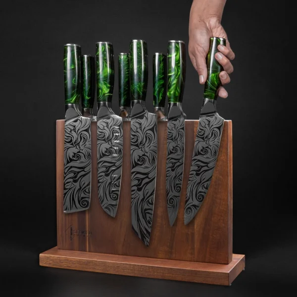 The Grand Monolith – Professional Dual-Sided Acacia Magnetic Knife Block