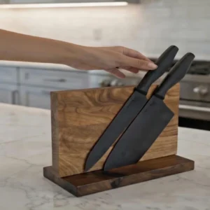 The Heritage Stand – Premium Solid Wood Magnetic Countertop Knife Block